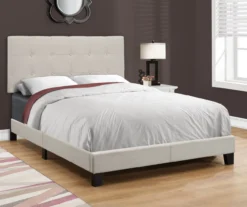 Monarch Linen Tufted Low Profile Bed -Home Furniture Store 810598502 B0