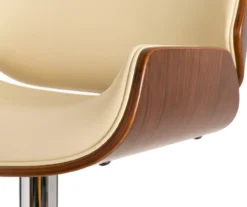 Glitzhome Mid-Century Modern Faux Leather & Chrome Adjustable Bar Stools, 2-Pack -Home Furniture Store 810598740 A0 4