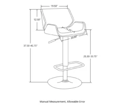 Glitzhome Mid-Century Modern Faux Leather & Chrome Adjustable Bar Stools, 2-Pack -Home Furniture Store 810598740 A0 7