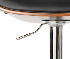 Glitzhome Mid-Century Modern Faux Leather & Chrome Adjustable Bar Stools, 2-Pack -Home Furniture Store 810598742 A0 5