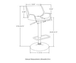 Glitzhome Mid-Century Modern Faux Leather & Chrome Adjustable Bar Stools, 2-Pack -Home Furniture Store 810598742 A0 8