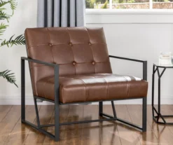 Glitzhome Modern Industrial Faux Leather Accent Chairs, 2-Pack -Home Furniture Store 810598913 A0 3