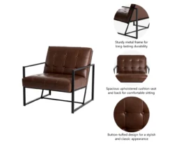 Glitzhome Modern Industrial Faux Leather Accent Chairs, 2-Pack -Home Furniture Store 810598913 A0 7