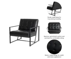 Glitzhome Modern Industrial Faux Leather Accent Chairs, 2-Pack -Home Furniture Store 810598914 A0 7