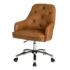 Caramel Brown Faux Leather Tufted Adjustable Office Chair -Home Furniture Store 810598931 A0 1