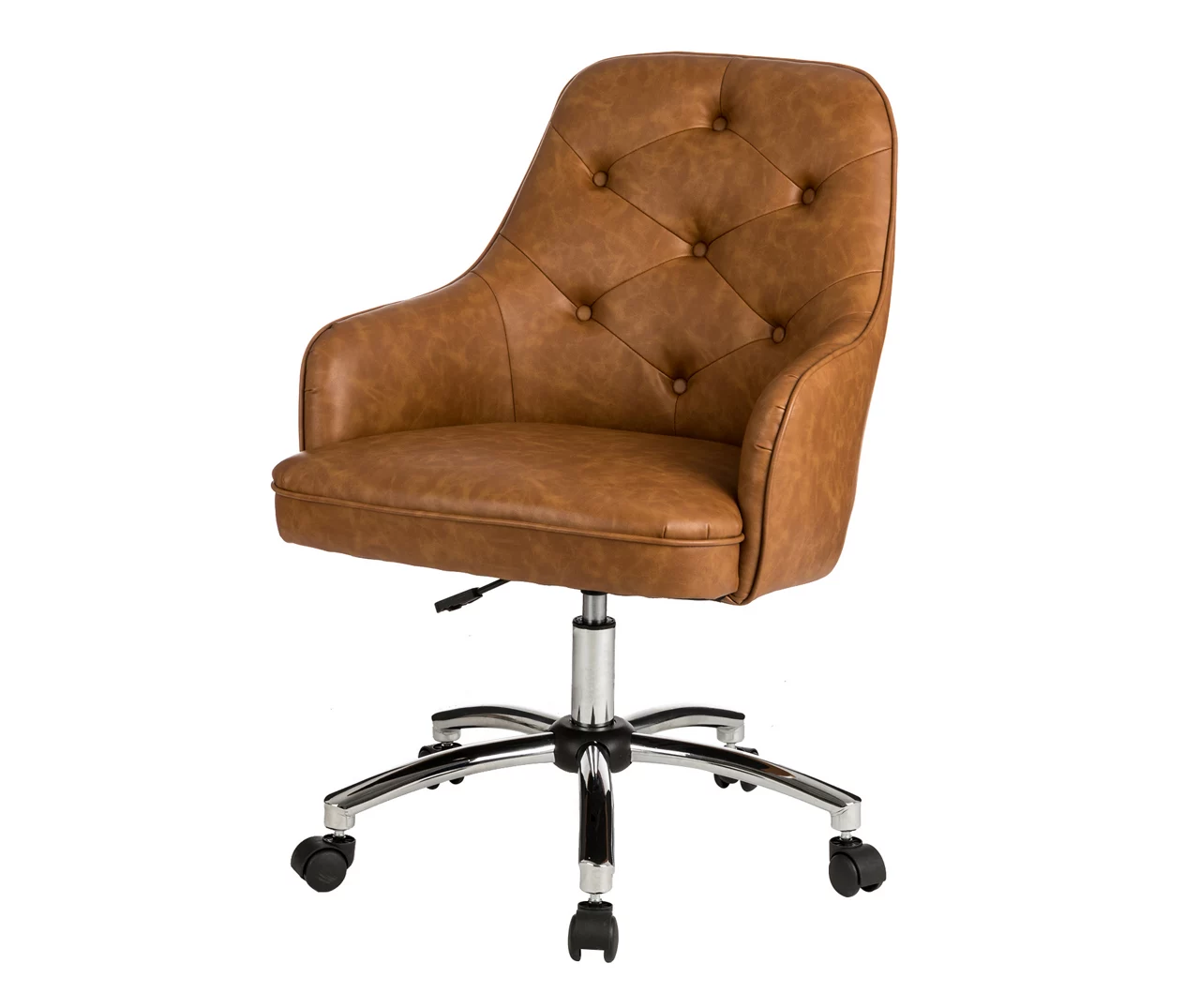 Caramel Brown Faux Leather Tufted Adjustable Office Chair Caramel Brown Faux Leather Tufted Adjustable Office Chair -Home Furniture Store 810598931 A0 1