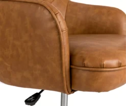 Caramel Brown Faux Leather Tufted Adjustable Office Chair 5 Caramel Brown Faux Leather Tufted Adjustable Office Chair -Home Furniture Store 810598931 A0 4