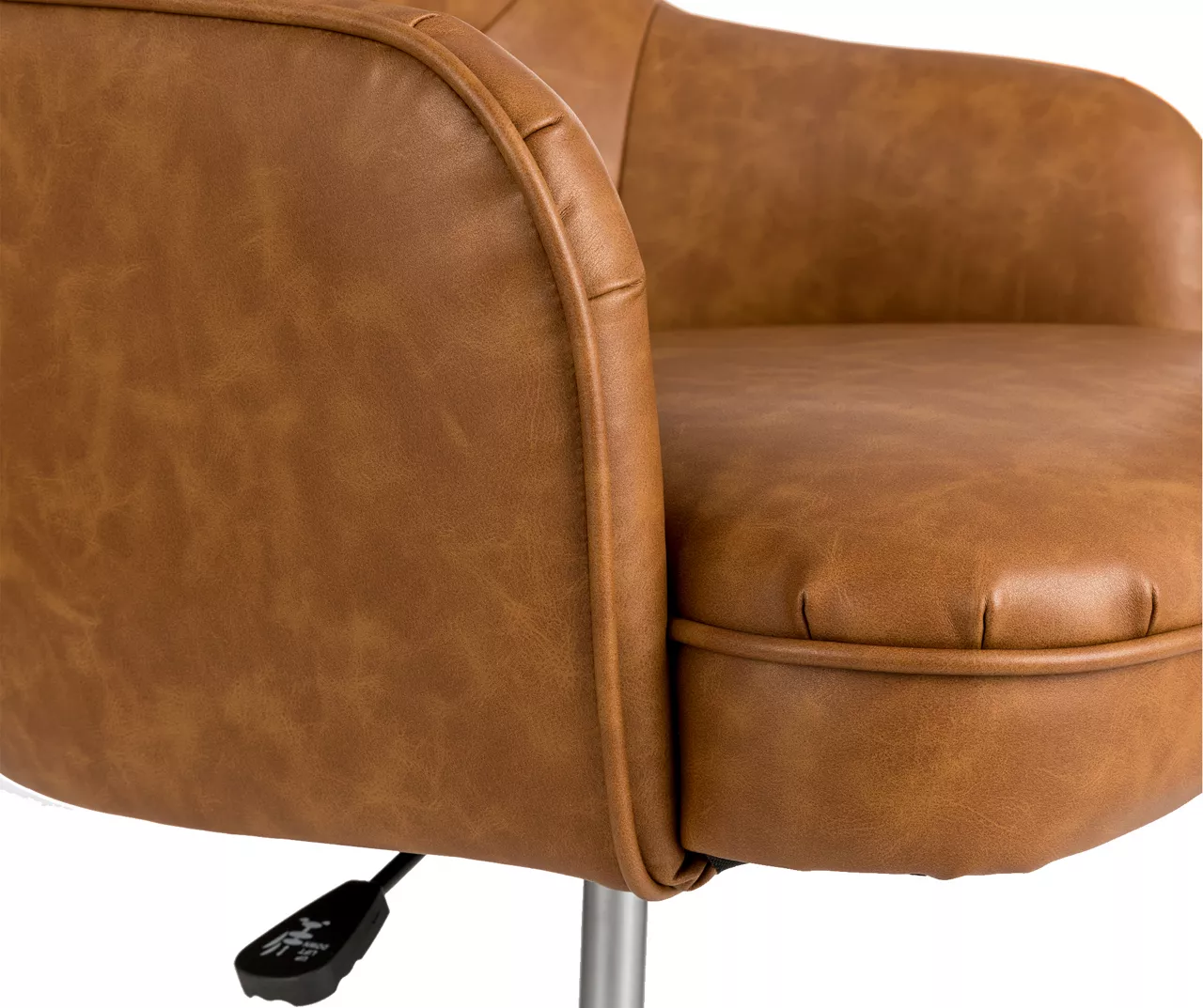 Caramel Brown Faux Leather Tufted Adjustable Office Chair Caramel Brown Faux Leather Tufted Adjustable Office Chair -Home Furniture Store 810598931 A0 4
