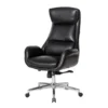 Black Mid-Century Modern Faux Leather Executive Office Chair -Home Furniture Store 810598936 A0 1