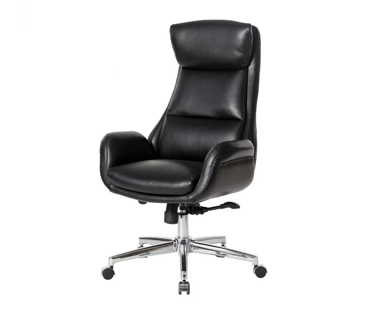 Black Mid-Century Modern Faux Leather Executive Office Chair Black Mid-Century Modern Faux Leather Executive Office Chair -Home Furniture Store 810598936 A0 1