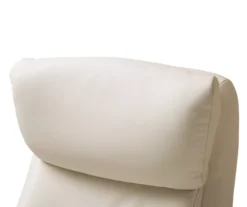 Cream Mid-Century Modern Faux Leather Executive Office Chair -Home Furniture Store 810598938 A0 6