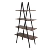 Walnut Modern A-Frame 4-Shelf Bookcase -Home Furniture Store 810598942 A0 1