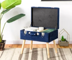Glitzhome Velvet Suitcase Storage Stool 11 Glitzhome Velvet Suitcase Storage Stool -Home Furniture Store 810598944 A0 3