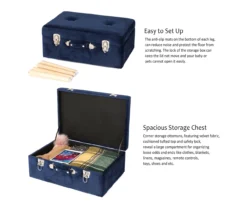 Glitzhome Velvet Suitcase Storage Stool 15 Glitzhome Velvet Suitcase Storage Stool -Home Furniture Store 810598944 A0 7