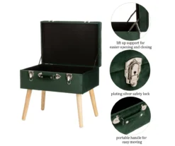 Glitzhome Velvet Suitcase Storage Stool 7 Glitzhome Velvet Suitcase Storage Stool -Home Furniture Store 810598947 A0 5