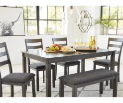 Fairview 6-Piece Dining Set With Bench -Home Furniture Store 810599355 6