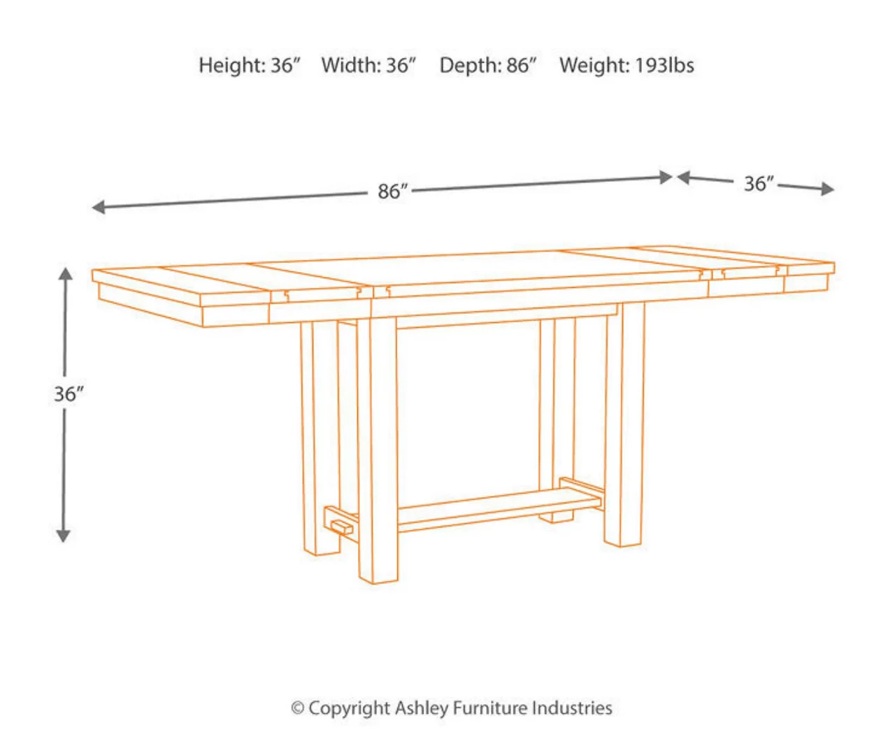 Moriville Extension Leaf Counter-Height Dining Table Moriville Extension Leaf Counter-Height Dining Table -Home Furniture Store 810599583 9