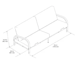 DHP Elbern Black Metal Futon With Cover -Home Furniture Store 810599700 810600181 810600182 A8 1