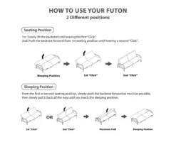 DHP Elbern Black Metal Futon With Cover -Home Furniture Store 810599700 810600181 810600182 M0