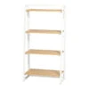 Blonde Wood Look & White 4-Tier Folding Bookcase -Home Furniture Store 810606565 A0 1
