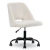 Cream Faux Wool Boucle Rolling Swivel Office Chair 1 Cream Faux Wool Boucle Rolling Swivel Office Chair -Home Furniture Store 810606674 A0 1
