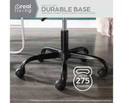 Cream Faux Wool Boucle Rolling Swivel Office Chair -Home Furniture Store 810606674 A0 7