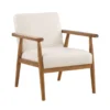 Cream Boucle & Wood Accent Chair 1 Cream Boucle & Wood Accent Chair -Home Furniture Store 810609718 A0 2