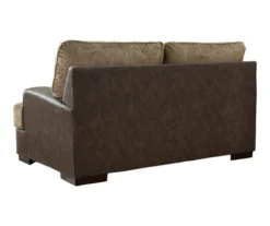 Alesbury Brown Faux Leather Loveseat -Home Furniture Store 810612253 2