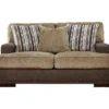 Alesbury Brown Faux Leather Loveseat 1 Alesbury Brown Faux Leather Loveseat -Home Furniture Store 810612253 3