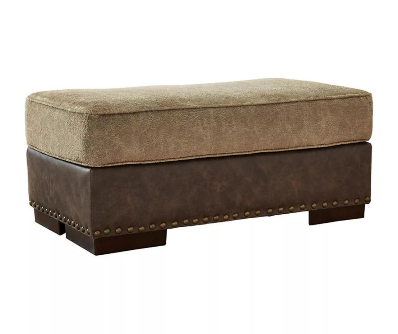 Alesbury Brown Faux Leather Ottoman Alesbury Brown Faux Leather Ottoman -Home Furniture Store 810612254 1
