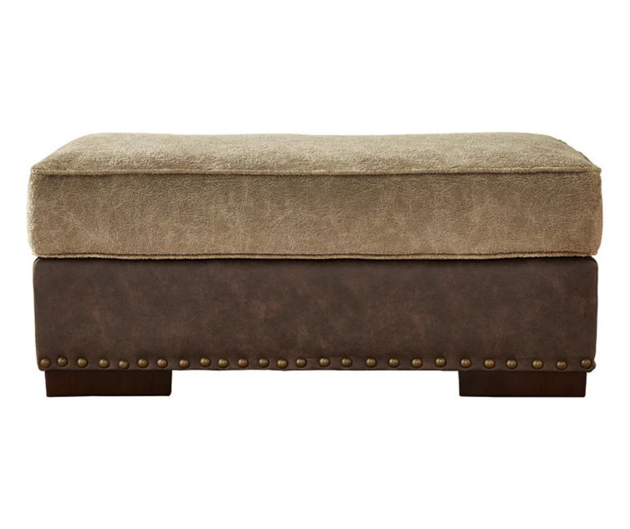 Alesbury Brown Faux Leather Ottoman Alesbury Brown Faux Leather Ottoman -Home Furniture Store 810612254 2