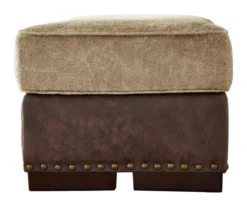 Alesbury Brown Faux Leather Ottoman 5 Alesbury Brown Faux Leather Ottoman -Home Furniture Store 810612254 3