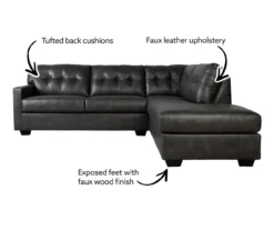 Signature Design By Ashley Battstone Steel Faux Leather Sectional 4 Signature Design By Ashley Battstone Steel Faux Leather Sectional -Home Furniture Store 810613200 810613201 X0 1 1