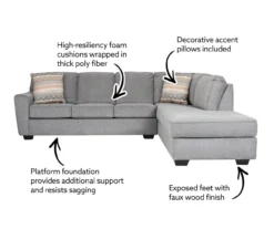 Broyhill Dudlee Smoke Sectional -Home Furniture Store 810613229 810613230 X0 1 1