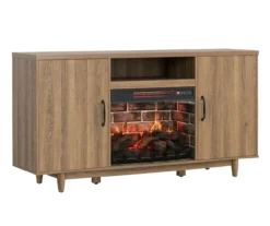 60" Modern Tan Electric Fireplace Console -Home Furniture Store 810617759 A0 2
