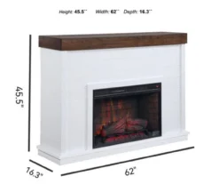 62" White Shiplap Grand Electric Fireplace -Home Furniture Store 810617760 A6 1