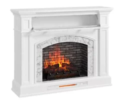 62" White Marble Grand Electric Fireplace Console -Home Furniture Store 810617766 A0 3