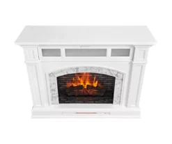 62" White Marble Grand Electric Fireplace Console -Home Furniture Store 810617766 A0 4