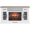 60" White 2-Door Electric Fireplace Console