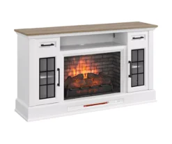 60" White 2-Door Electric Fireplace Console 8 60" White 2-Door Electric Fireplace Console -Home Furniture Store 810618088 A0 2
