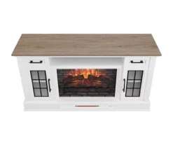 60" White 2-Door Electric Fireplace Console 10 60" White 2-Door Electric Fireplace Console -Home Furniture Store 810618088 A0 4