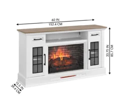 60" White 2-Door Electric Fireplace Console 13 60" White 2-Door Electric Fireplace Console -Home Furniture Store 810618088 A6