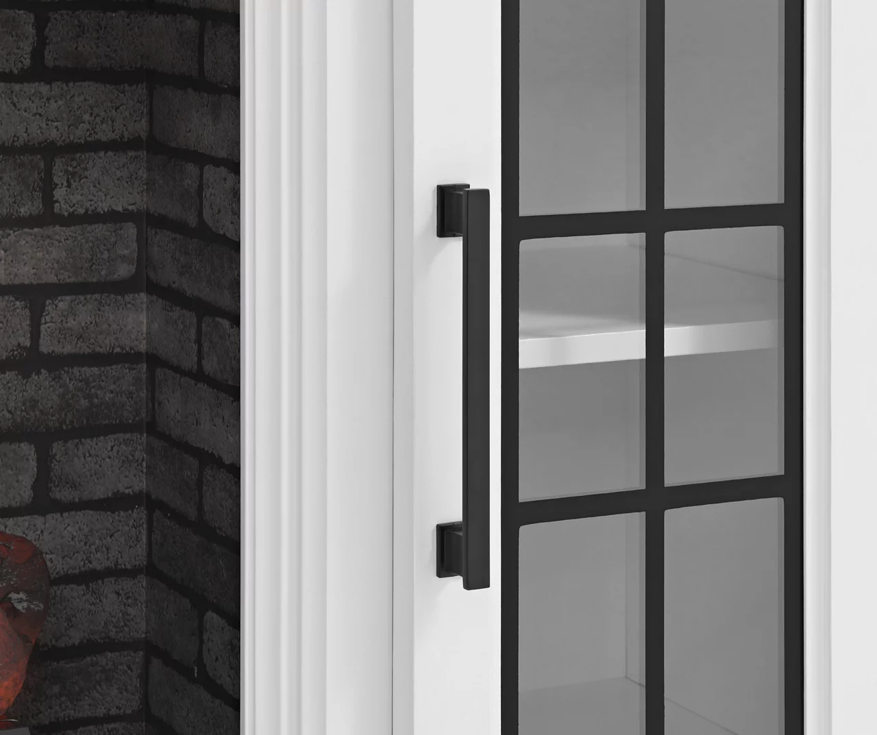 60" White 2-Door Electric Fireplace Console 60" White 2-Door Electric Fireplace Console -Home Furniture Store 810618088 A8 1