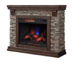 50" Madison Pine & Faux Stone Electric Fireplace -Home Furniture Store 810620258 A0 3