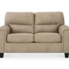 Tishen Pebble Sand Faux Leather Loveseat -Home Furniture Store 810669862 A0