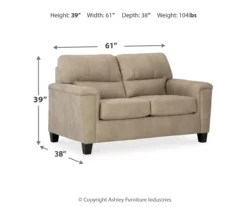 Tishen Pebble Sand Faux Leather Loveseat 8 Tishen Pebble Sand Faux Leather Loveseat -Home Furniture Store 810669862 A0 3