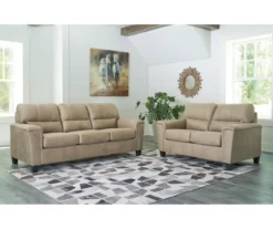 Tishen Pebble Sand Faux Leather Loveseat 4 Tishen Pebble Sand Faux Leather Loveseat -Home Furniture Store 810669862 A1 3