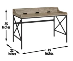 Corday Gray Wood Writing Desk With USB Charing -Home Furniture Store 810680820 A7