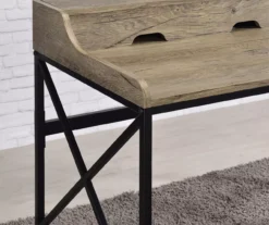 Corday Gray Wood Writing Desk With USB Charing -Home Furniture Store 810680820 B8 1