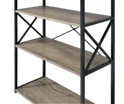 Corday Gray Wood 4-Shelf Open Bookcase -Home Furniture Store 810680821 A8